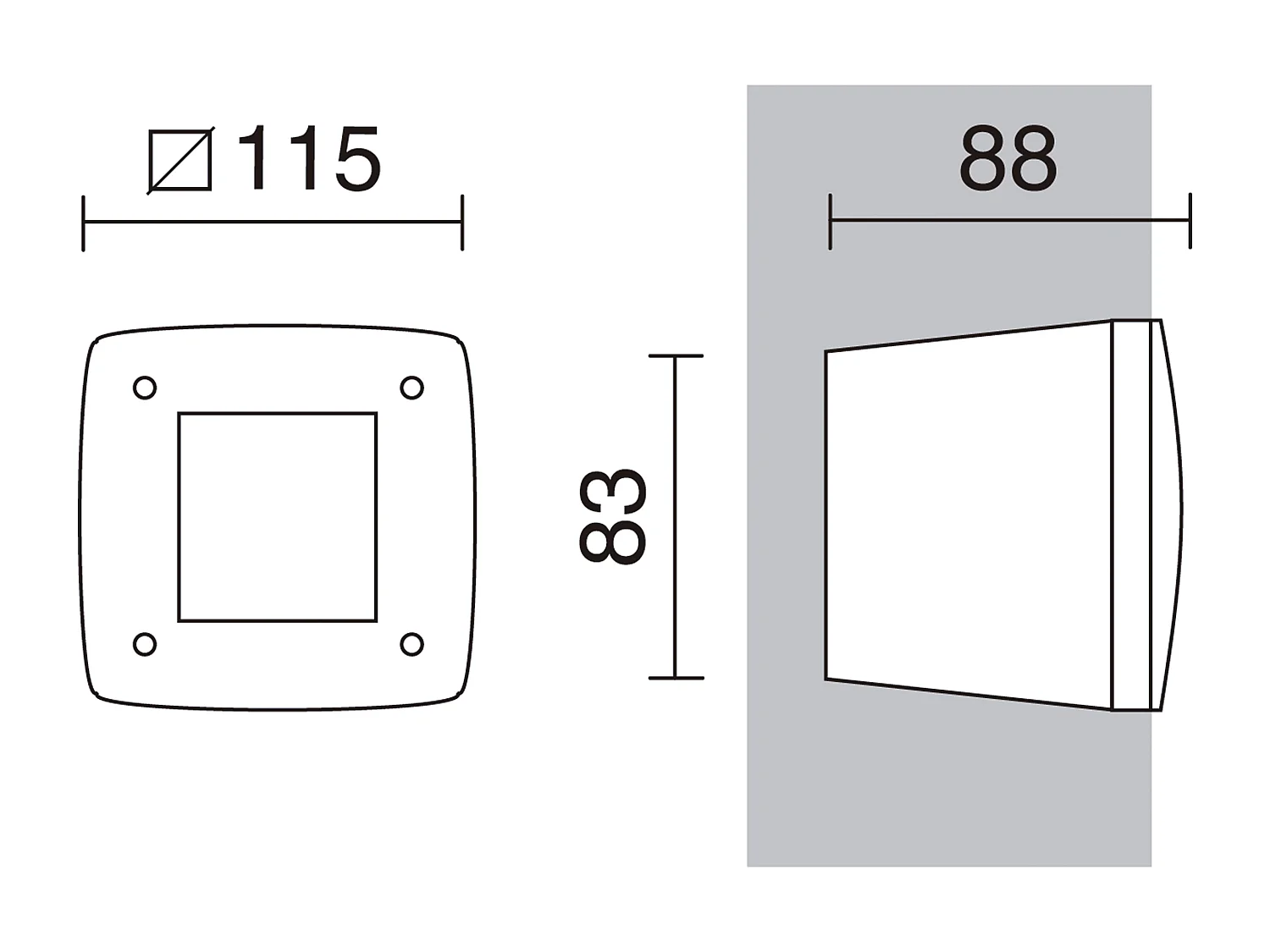 Empotrable exterior DEVON estilo moderno y versátil - D. 11,5 cm - Gx53 LED T2 3W - resina - K select - ip66 - resina y blanco