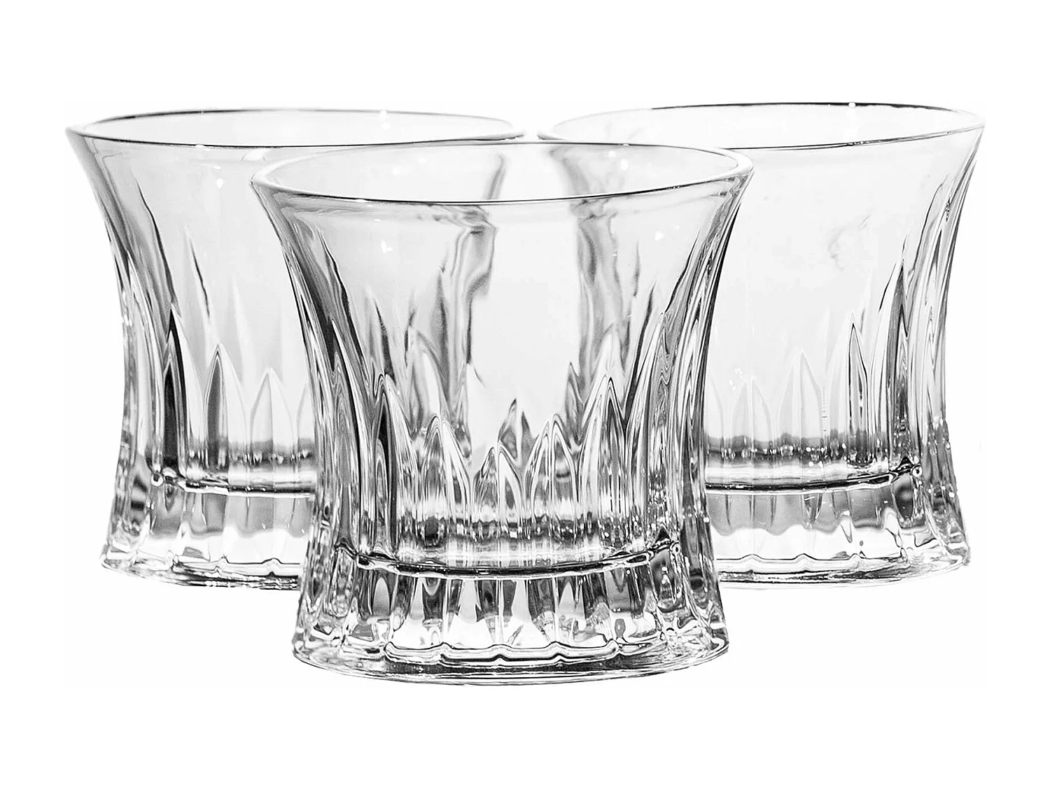 Set De 6 Vasos Y Una Botella De Cristal Plateado 700 Ml