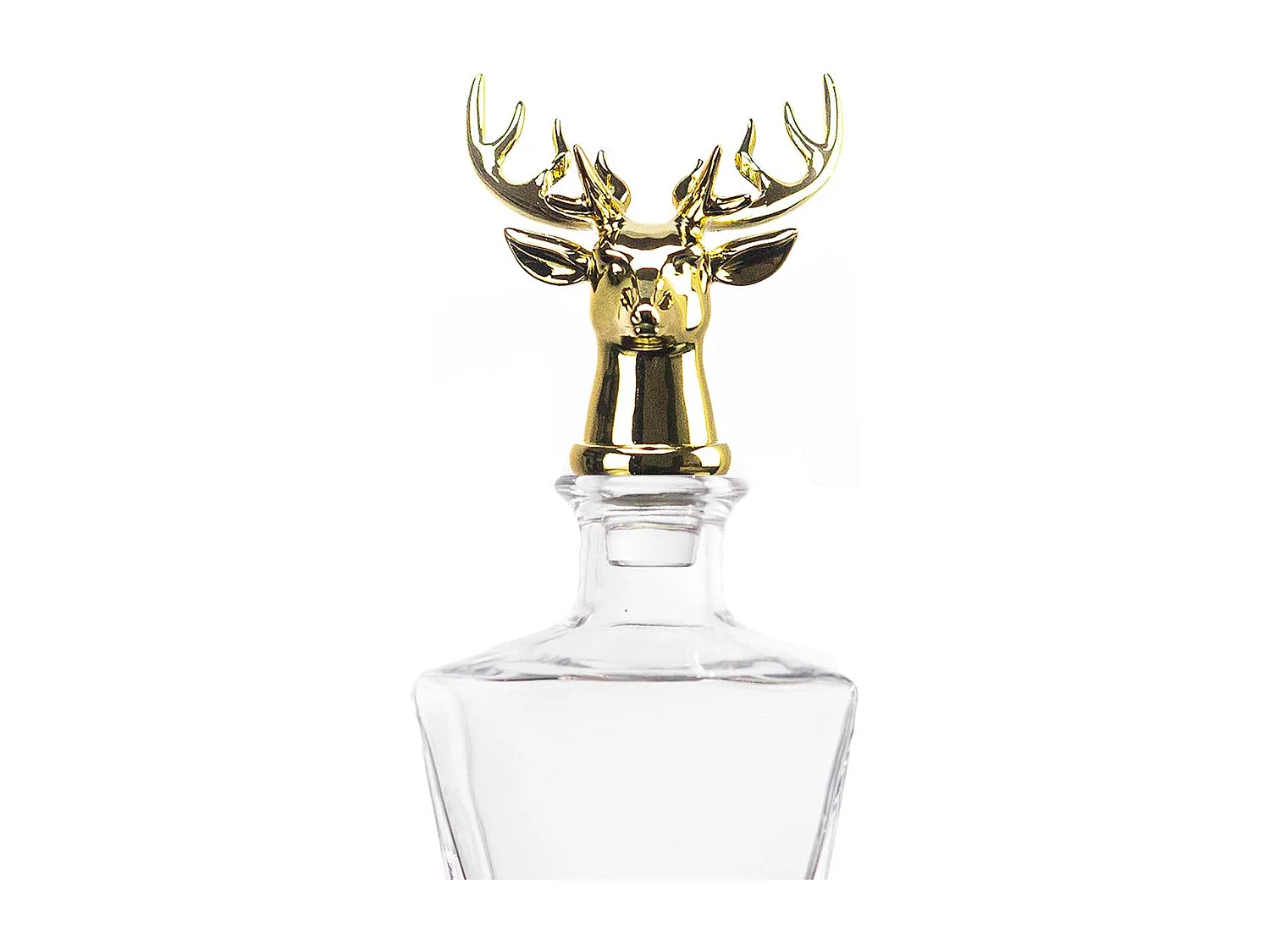 Set De 6 Vasos Y Una Botella De Cristal Dorado 820 Ml