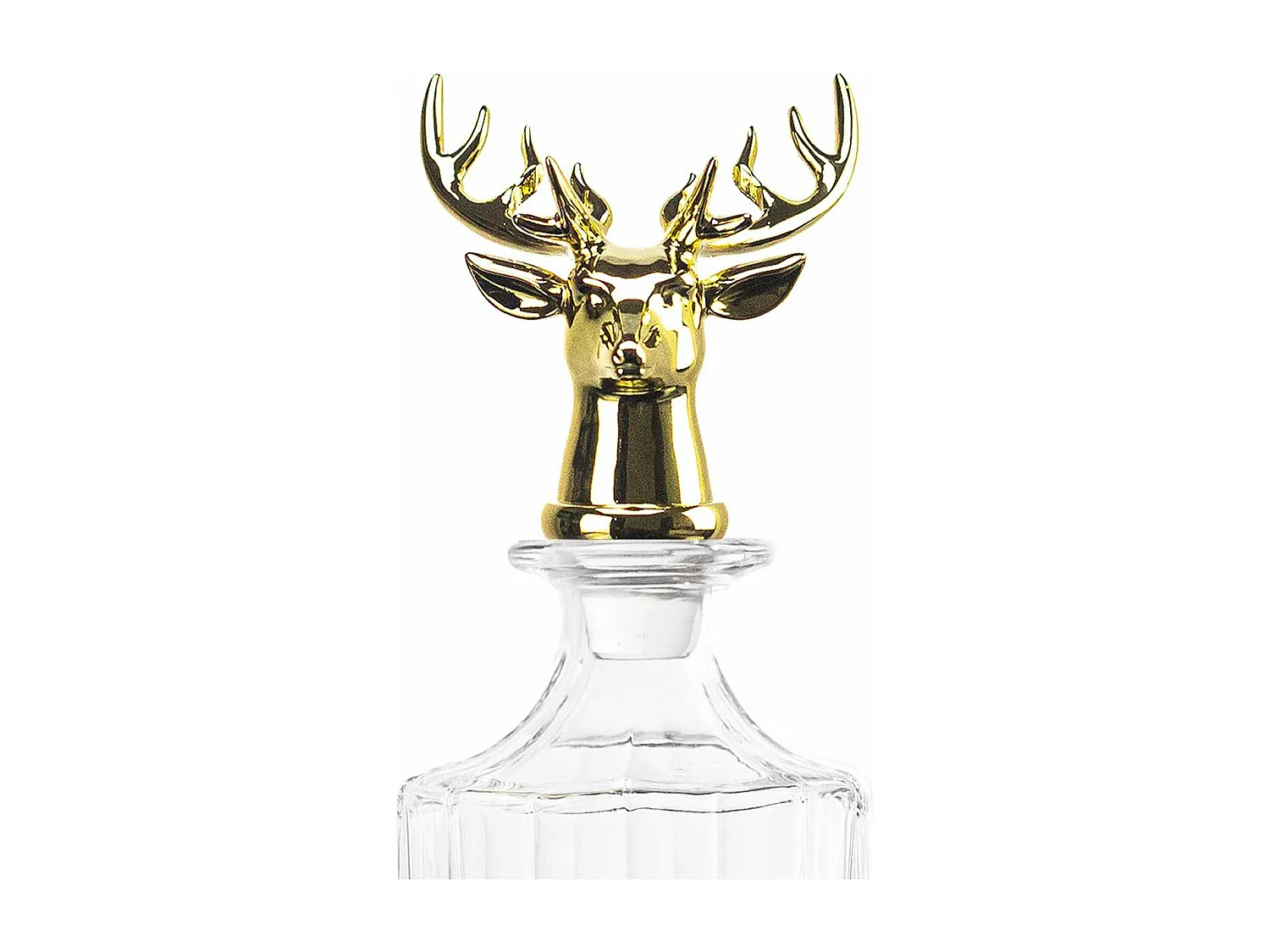 Set De 6 Vasos Y Una Botella De Cristal Dorado 720 Ml