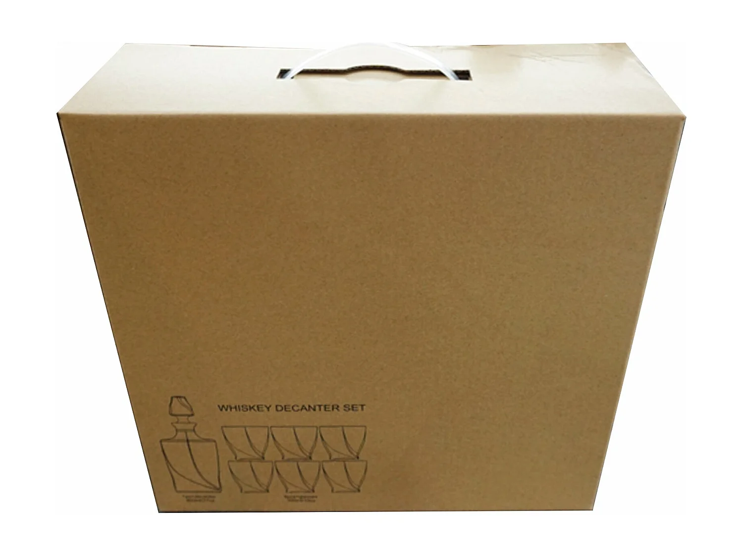 Set De 6 Vasos Y Una Botella De Cristal Dorado 720 Ml