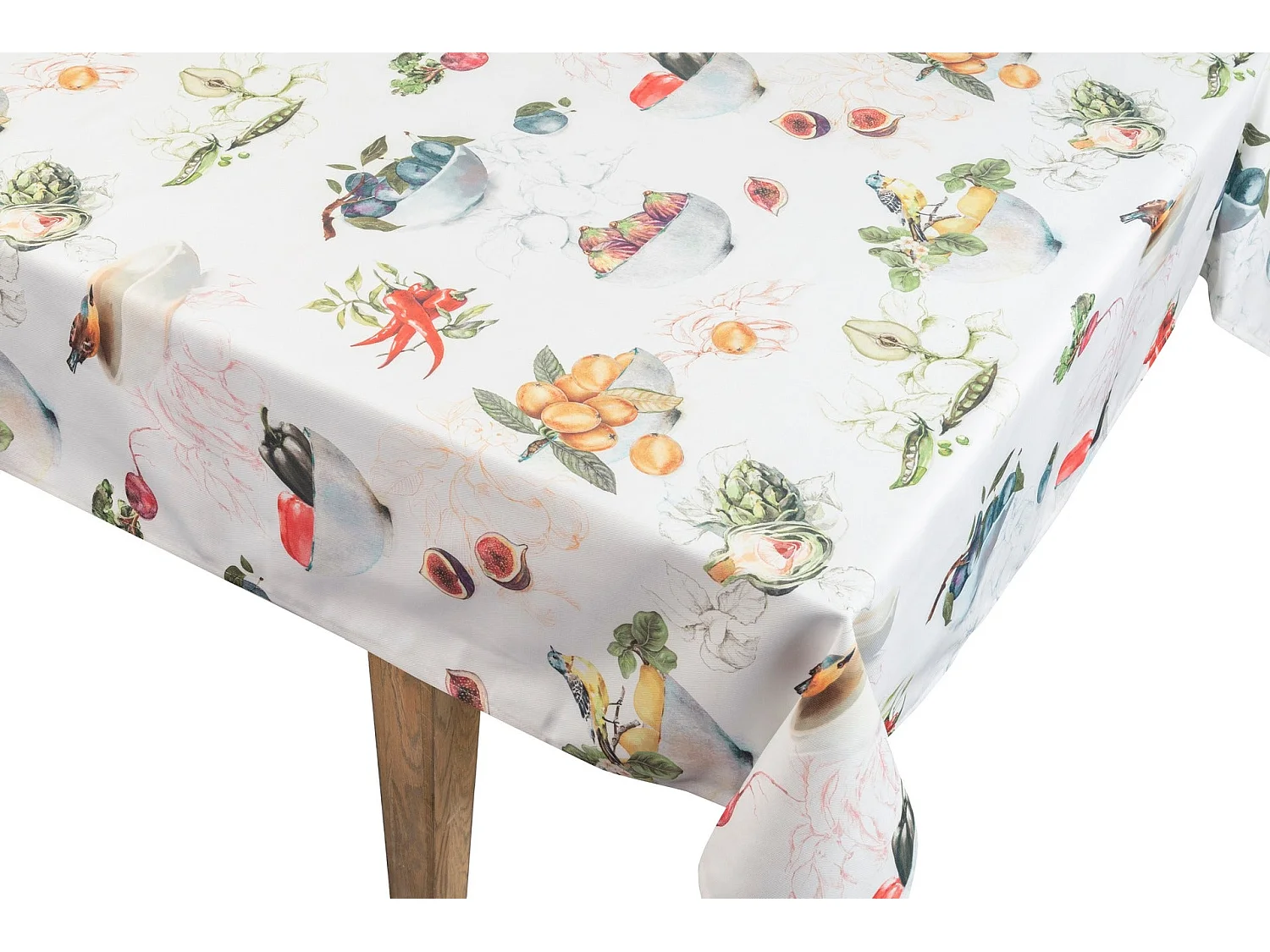 Mantel Antimanchas Higos Pajaros 145x160 Cm