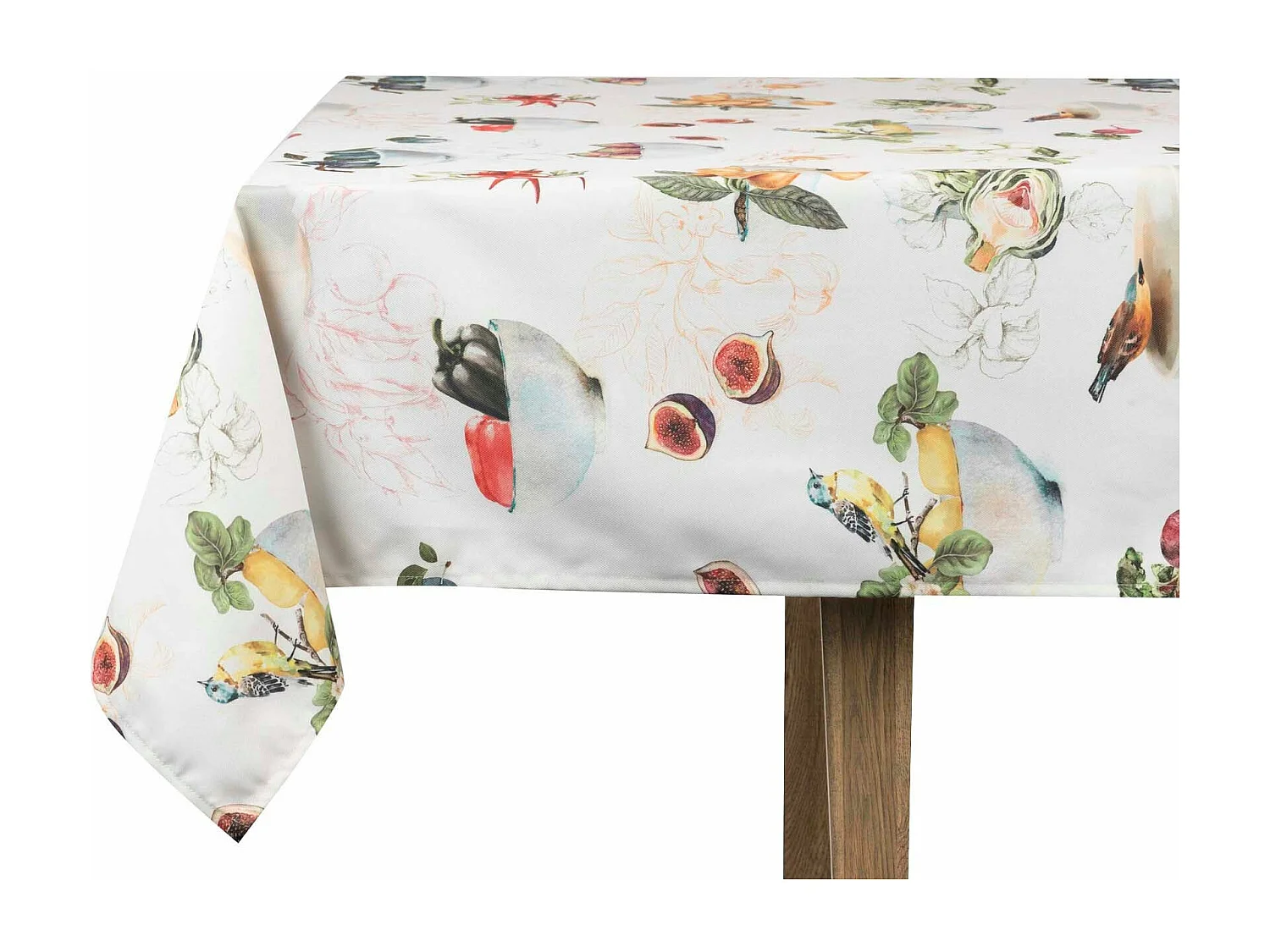 Mantel Antimanchas Higos Pajaros 145x160 Cm