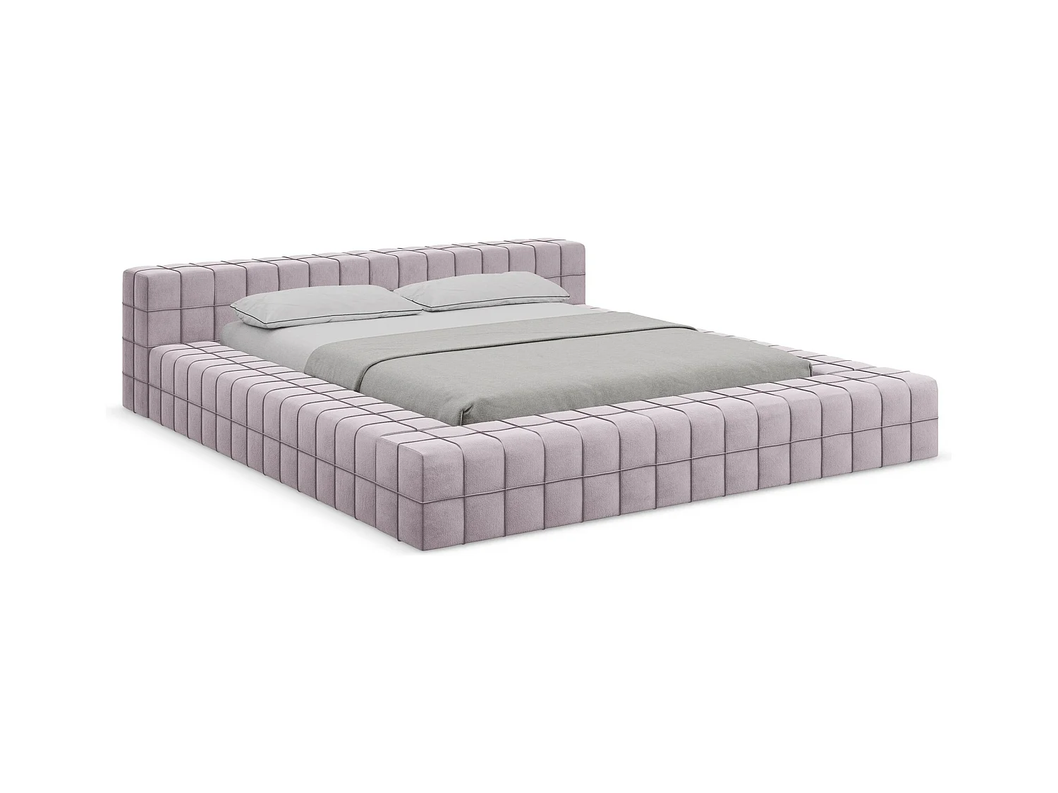 Bett - 200 x 260 - Samt - Lavendel - AKELA