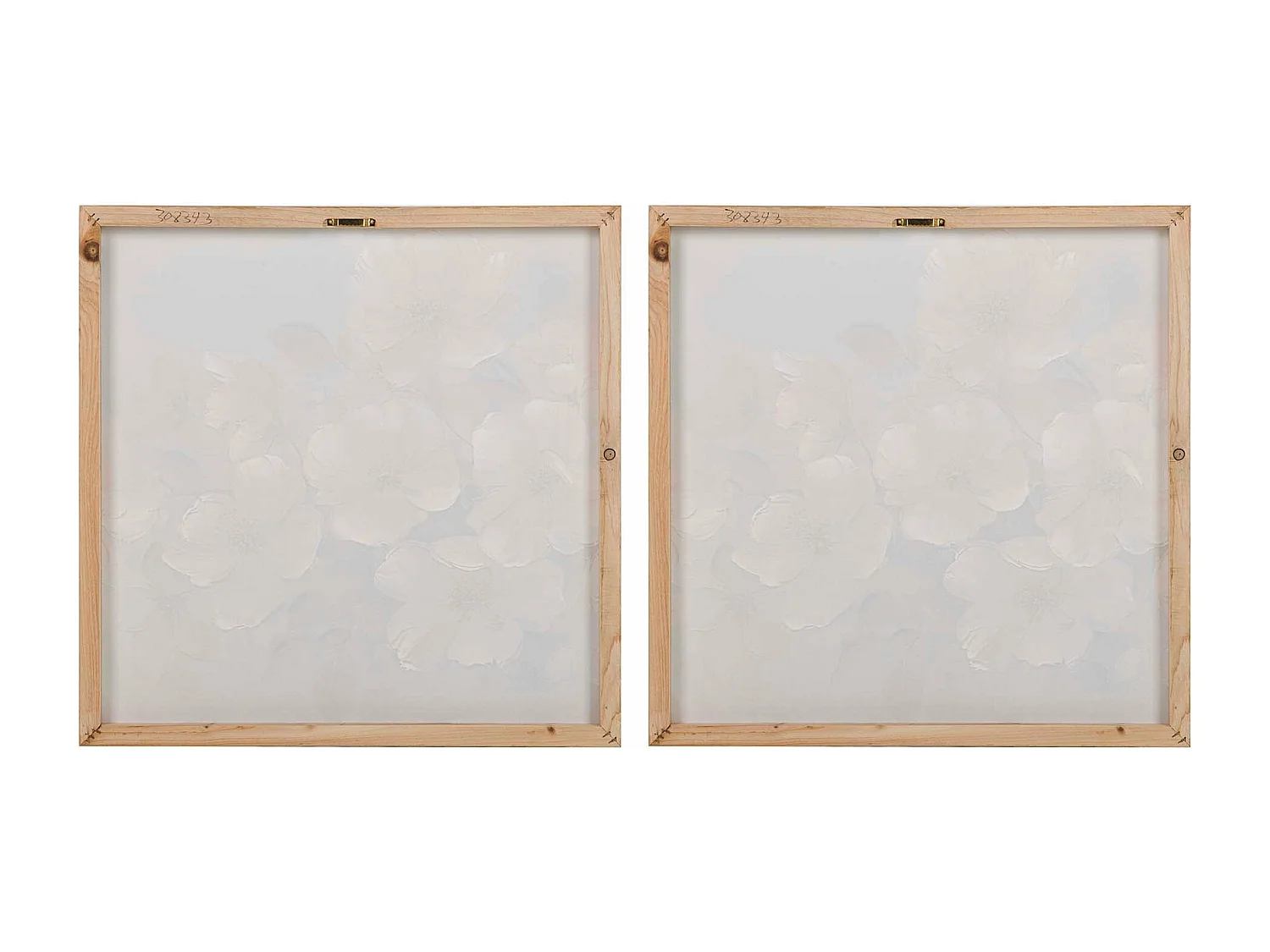 Set 2 Lienzos Flores 40% Pintado A Mano 60x3x60 Cm