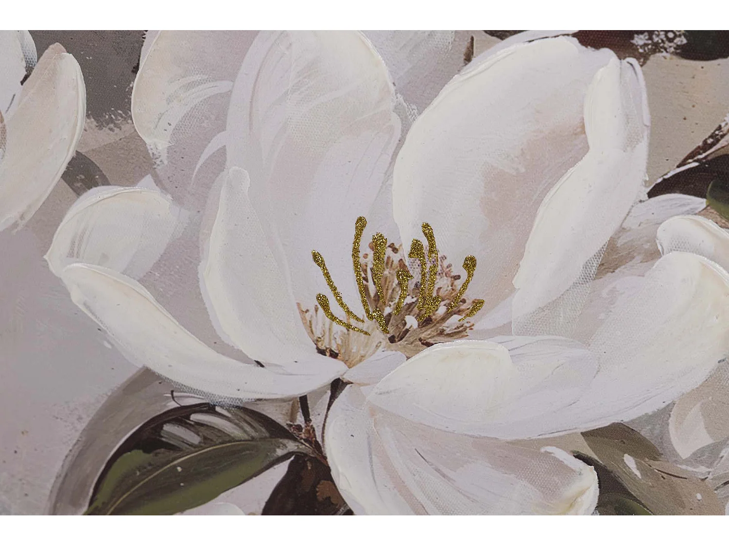 Set 2 Cuadros Flores Pintado A Mano 60x4x60 Cm