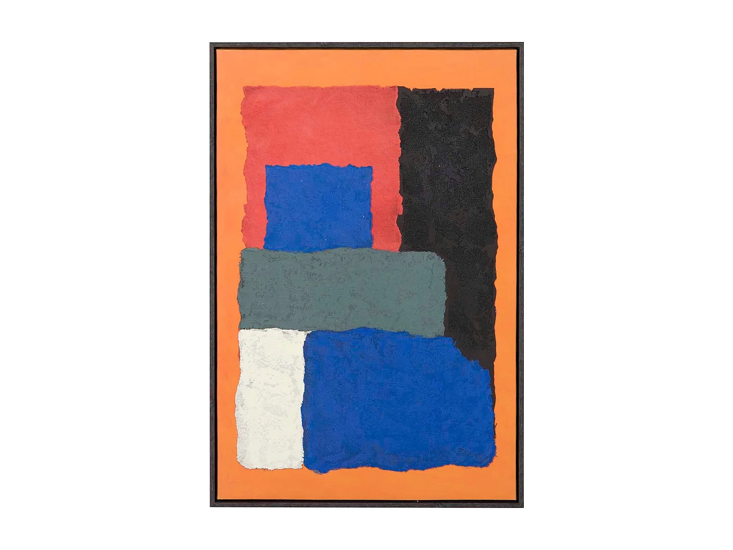 Cuadro Abstracto Relieve Con Marco Negro 63x4x93 Cm