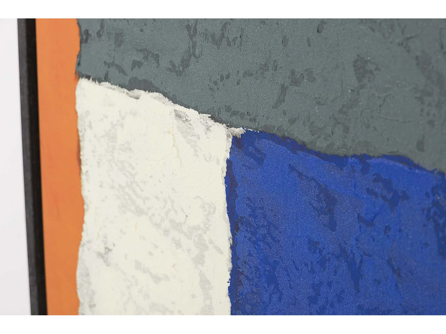 Cuadro Abstracto Relieve Con Marco Negro 63x4x93 Cm