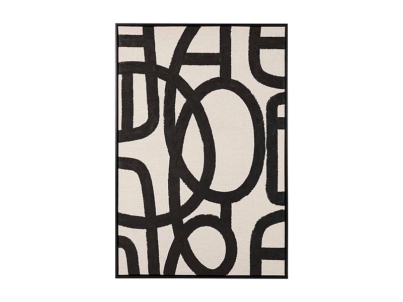 Cuadro Abstracto Relieve Marco Negro 83x4x123 Cm