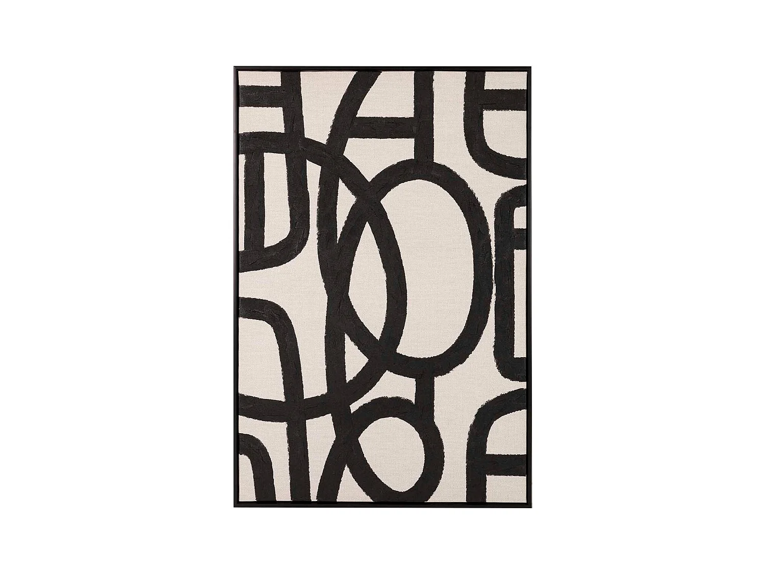 Cuadro Abstracto Relieve Marco Negro 83x4x123 Cm