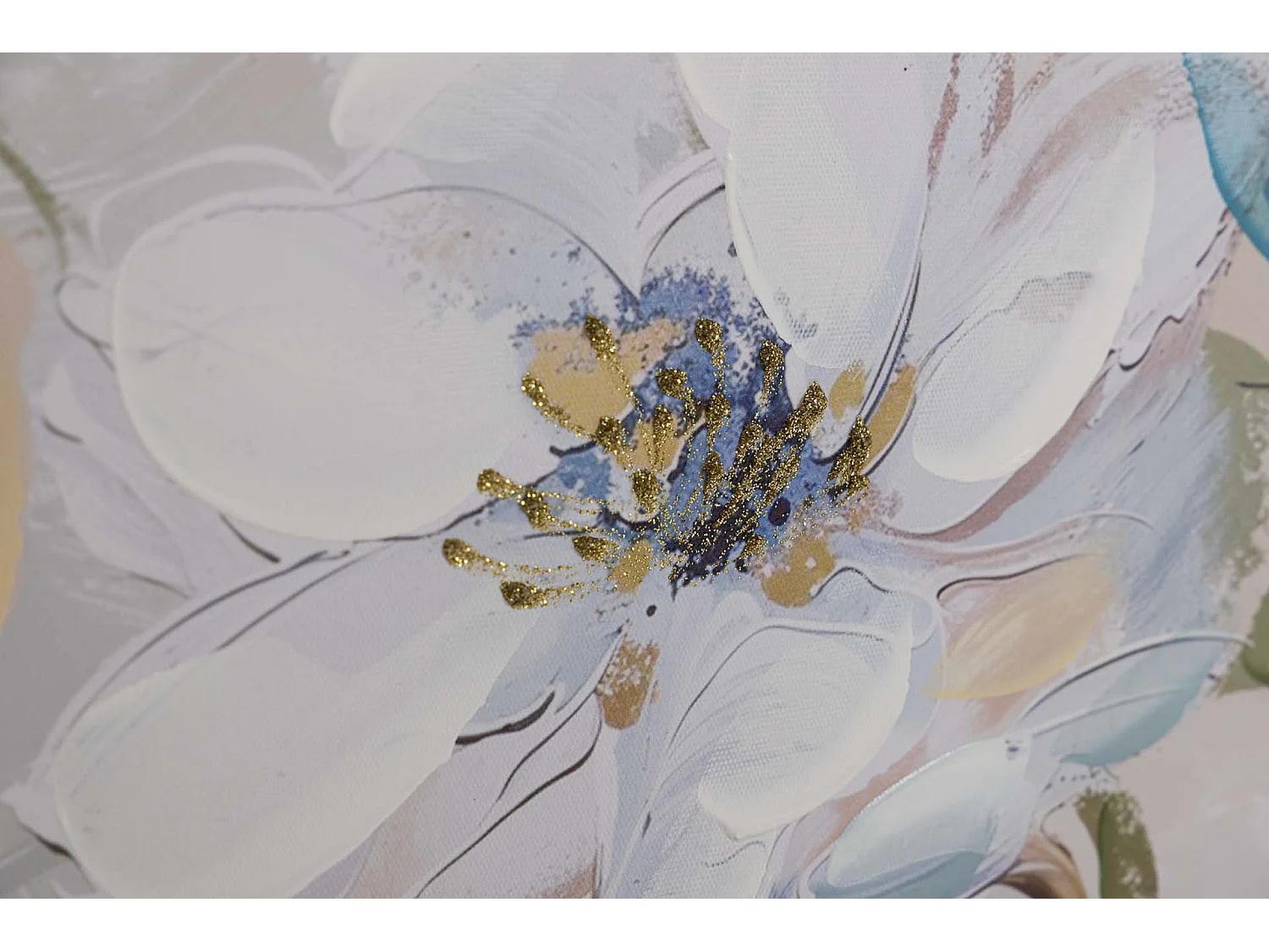 Set 2 Cuadros Flores 80% Pintado A Mano 60x4x60 Cm