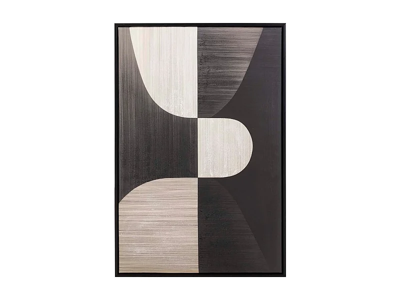 Cuadro Abstracto Relieve Con Marco Negro 63x4x93 Cm