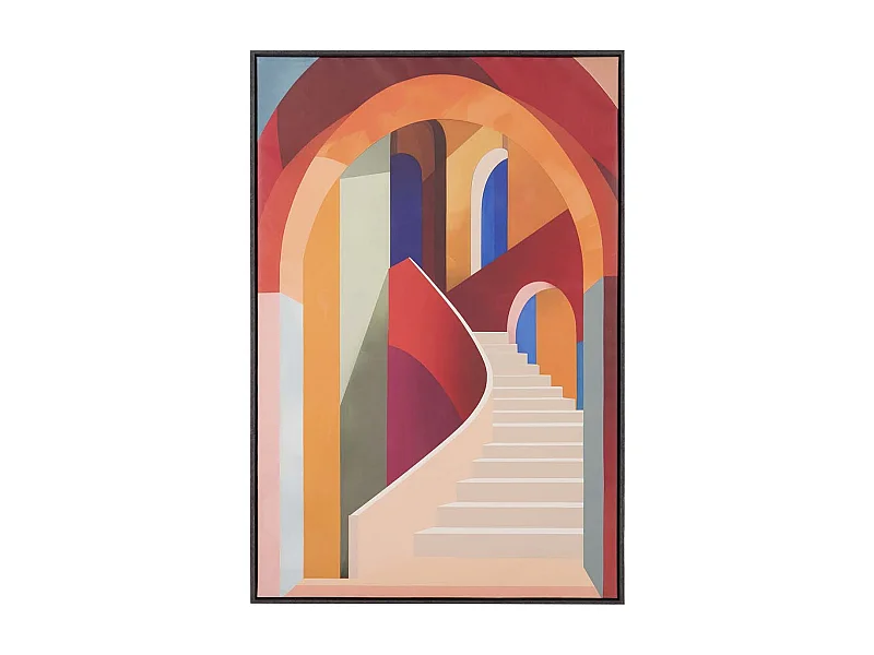 Cuadro Abstracto Con Marco Negro 83x4x123 Cm