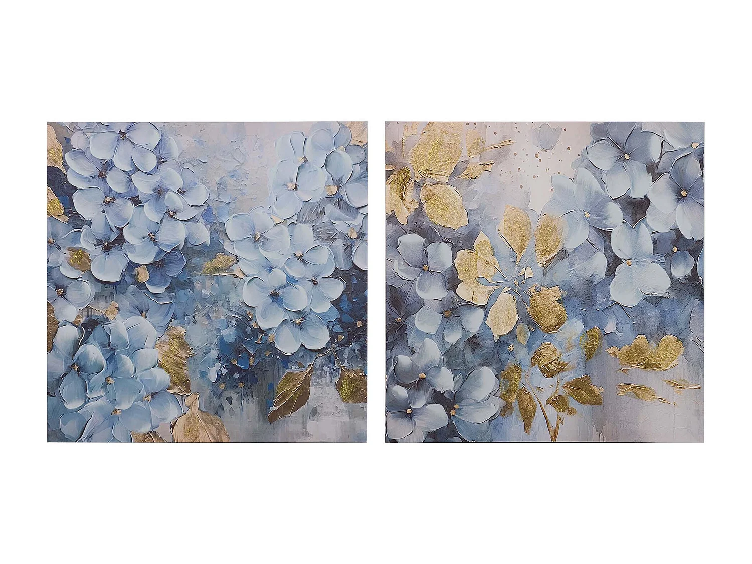 Set 2 Lienzos Flores 40% Pintado A Mano 60x3x60 Cm