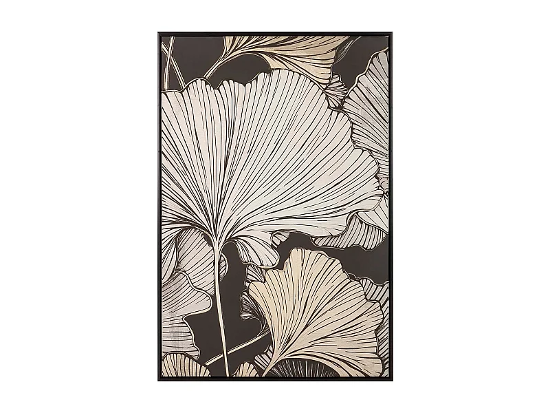 Cuadro Hojas Foam Con Marco Negro 83x4x123 Cm