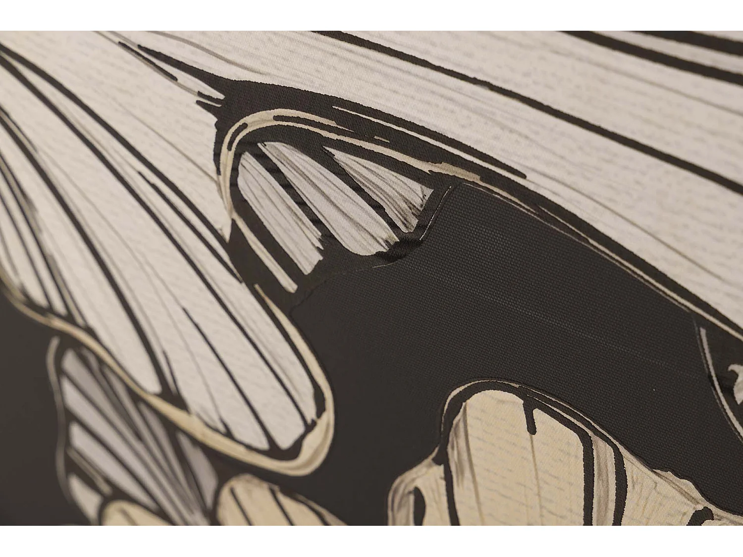 Cuadro Hojas Foam Con Marco Negro 83x4x123 Cm