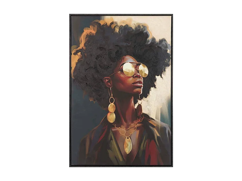 Cuadro Mujer Marco 30% Pintado Mano 83x4x123 Cm