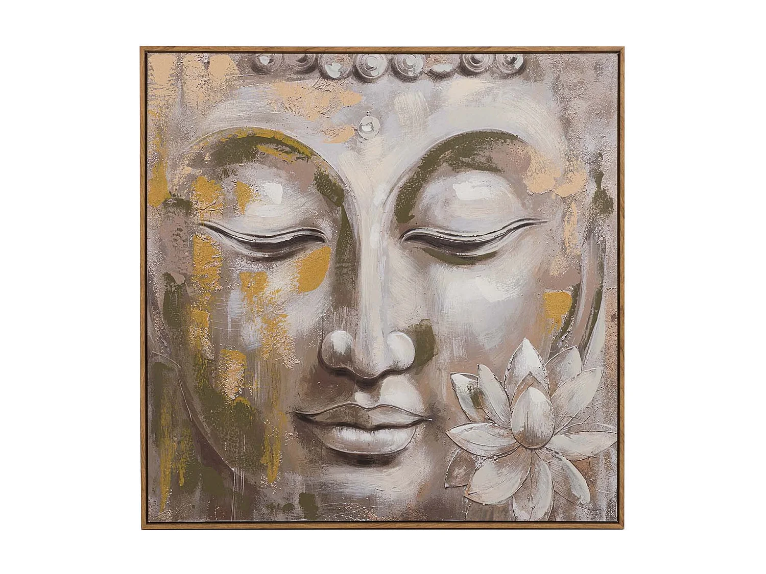 Cuadro Buda 80% Pintado A Mano 80x4x80 Cm