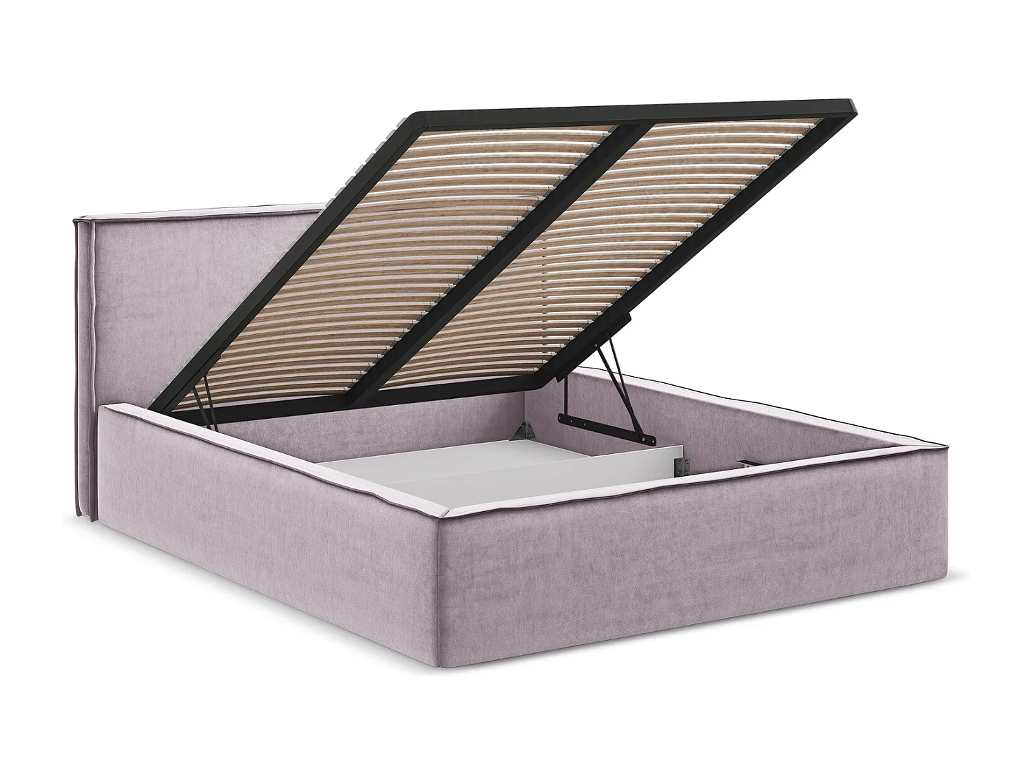 Bed met opbergruimte 180 x 228 - velours - lavendel - ANANI