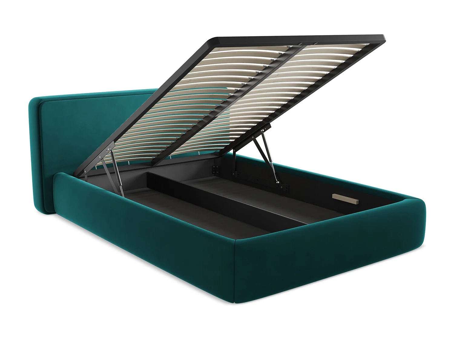 Bett mit Bettkasten - 180 x 225 - Samt - Marine - KIANA