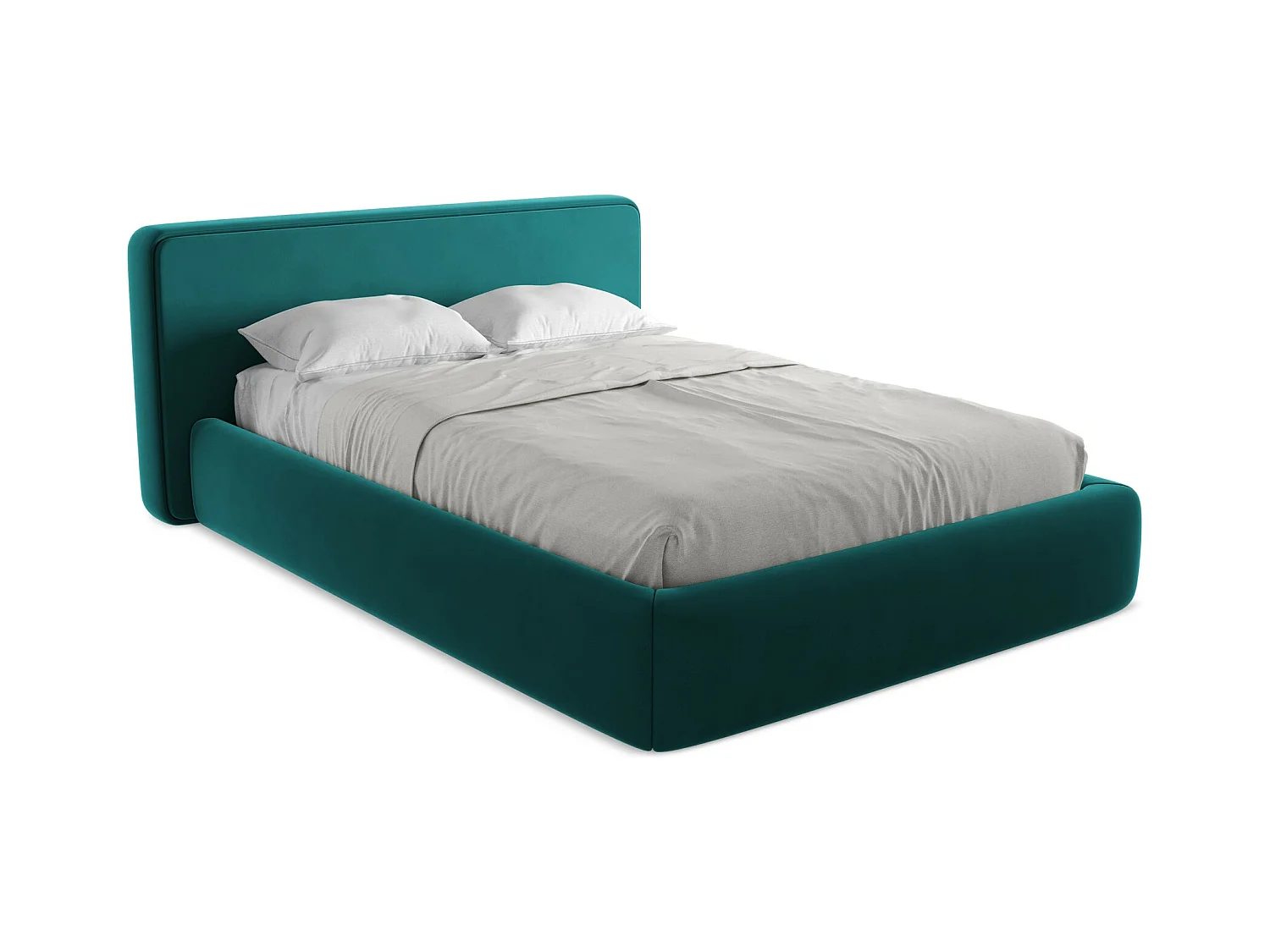 Bett mit Bettkasten - 180 x 225 - Samt - Marine - KIANA