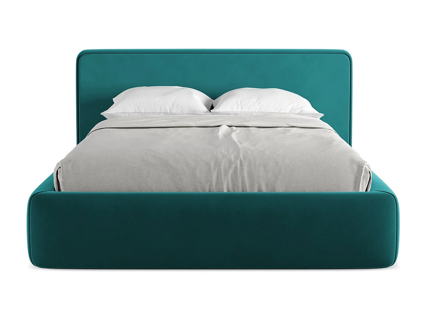 Lit coffre en velours 140 x 200 - marin - KIANA