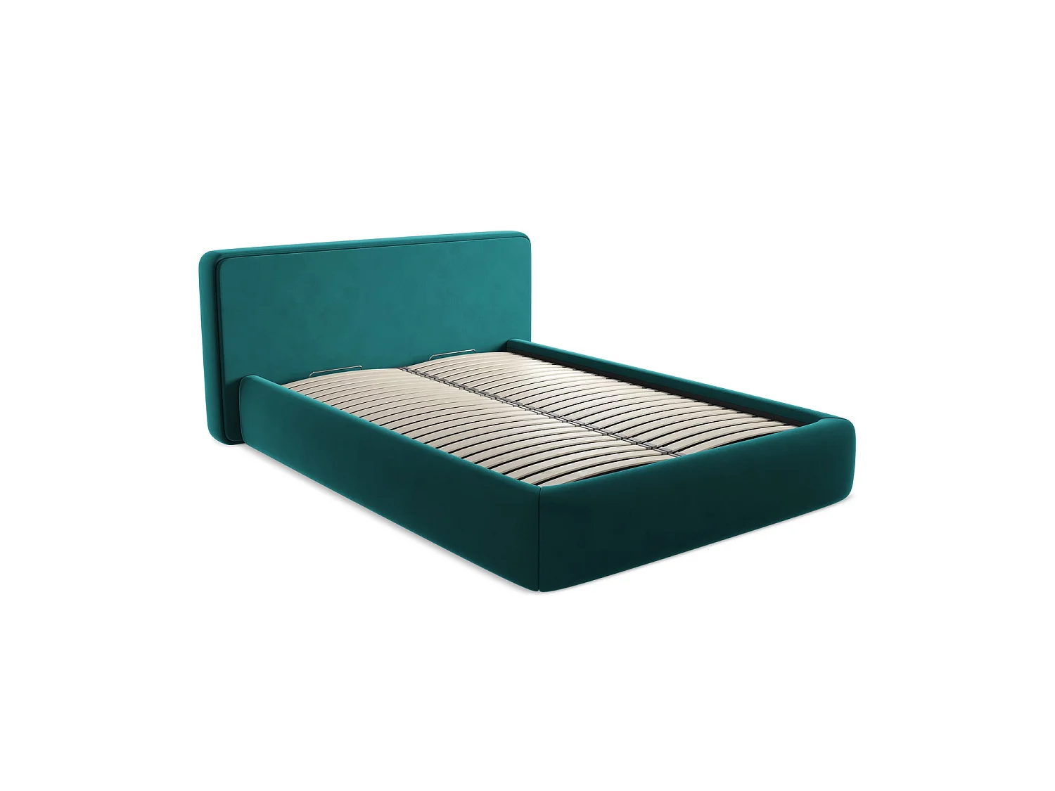 Lit coffre en velours 180 x 225 - marin - FIRENZE