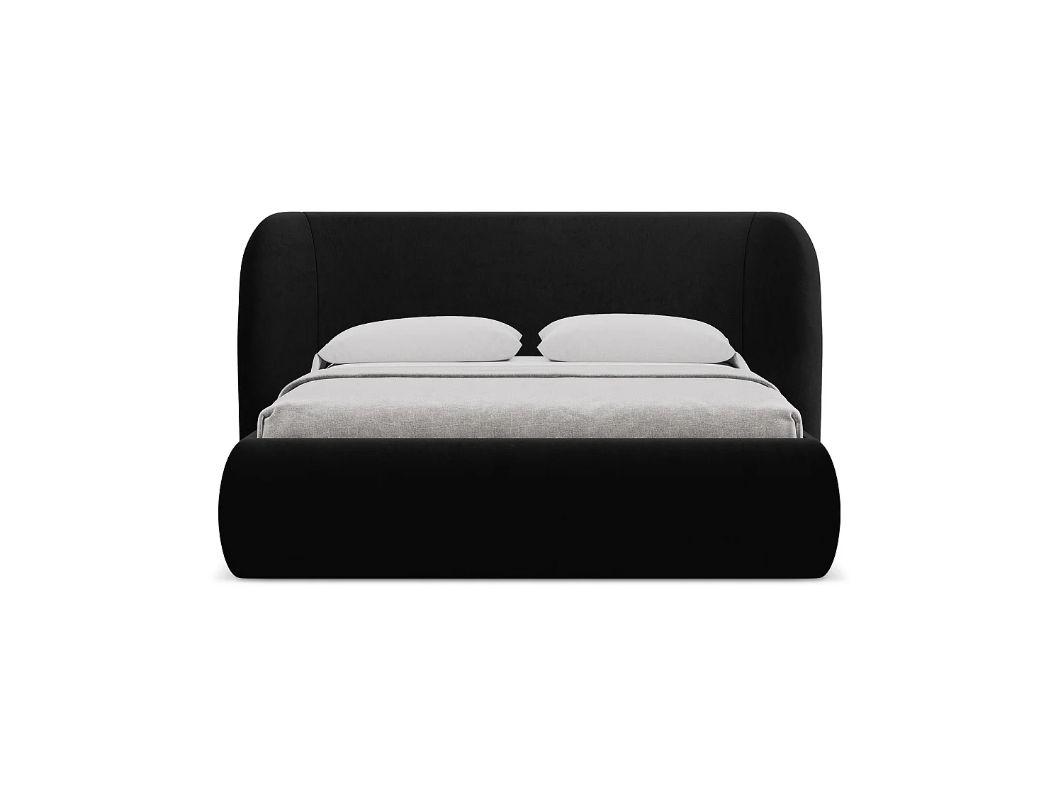 Bed met opbergruimte 190 x 215 - velours - zwart - TRIESTE