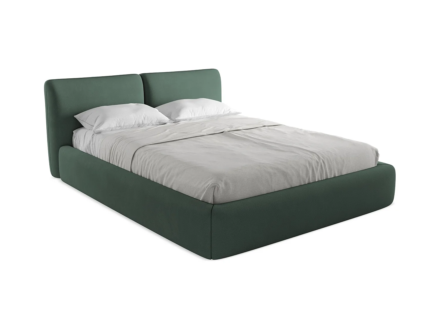 Bed met opbergruimte 180 x 228 - chenille stof - groente - HOKU