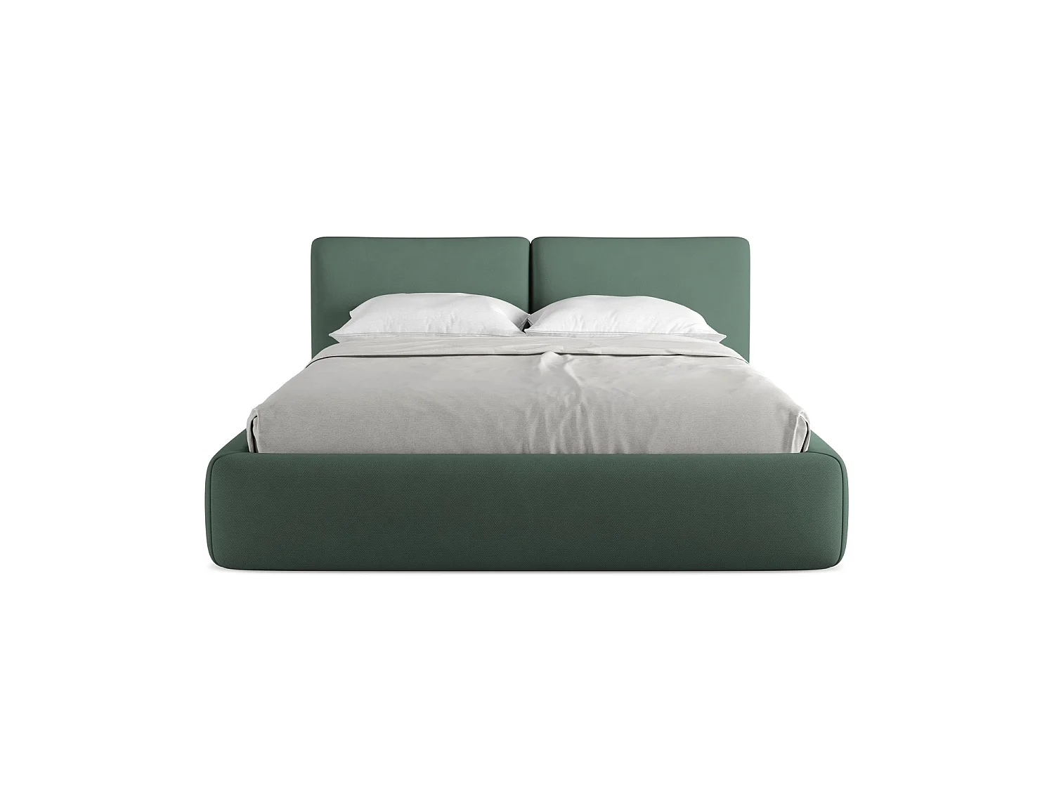 Bett mit Bettkasten - 180 x 228 - Chenille - Grün - MILANO