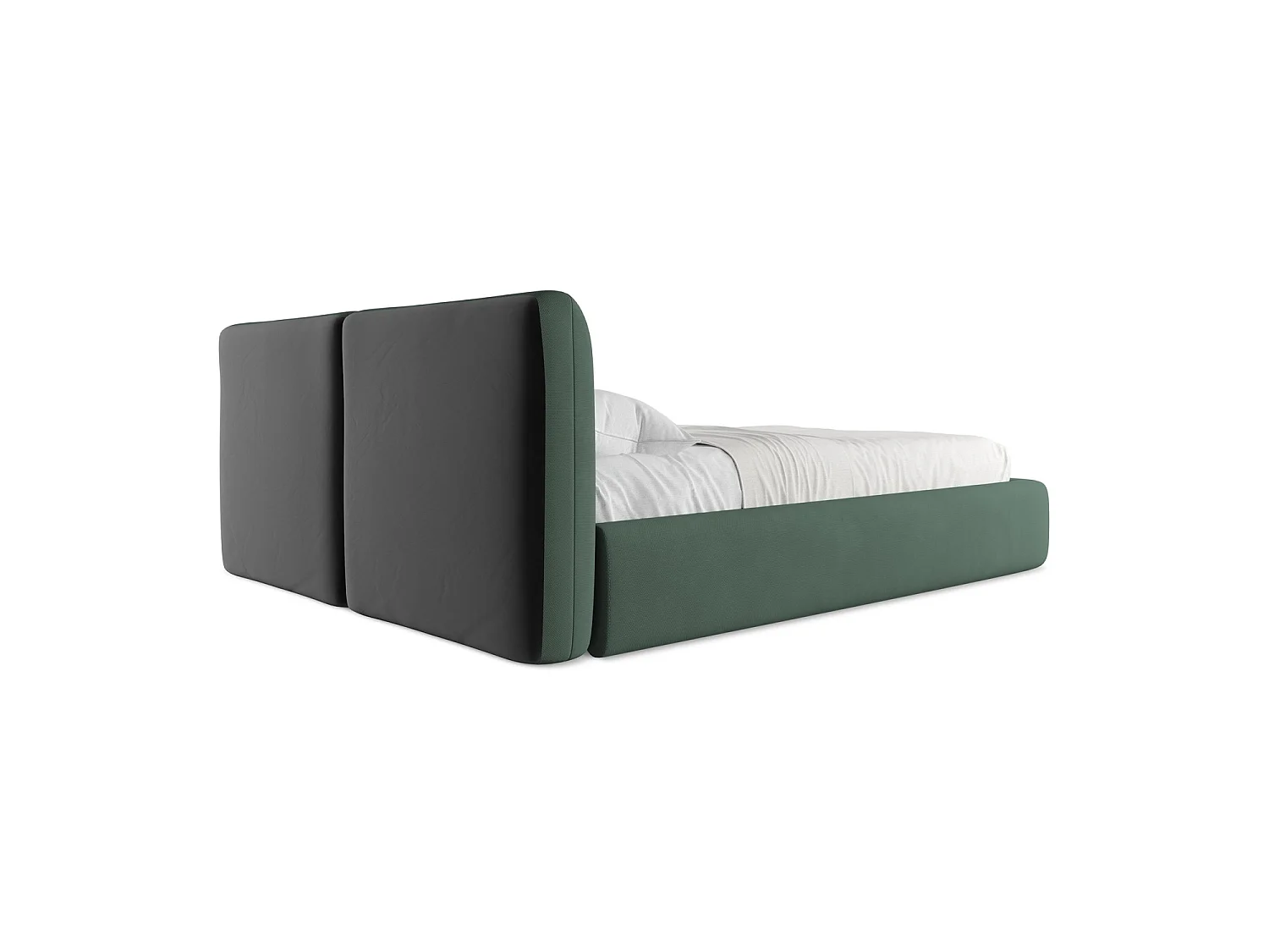 Bett mit Bettkasten - 180 x 228 - Chenille - Grün - MILANO