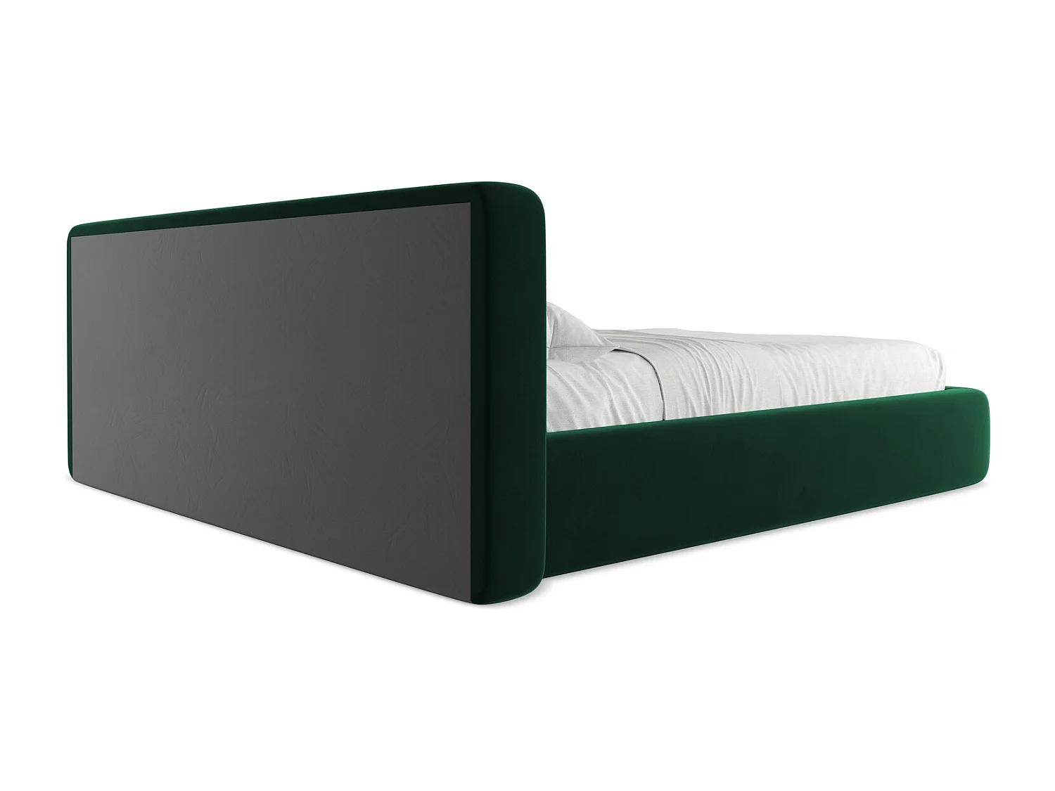 Bed met opbergruimte 220 x 225 - velours - flessengroen - KIANA