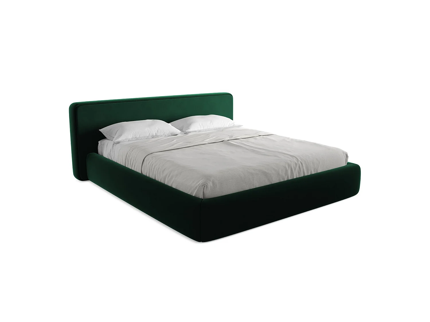 Lit coffre en velours 220 x 225 - bouteille verte - FIRENZE