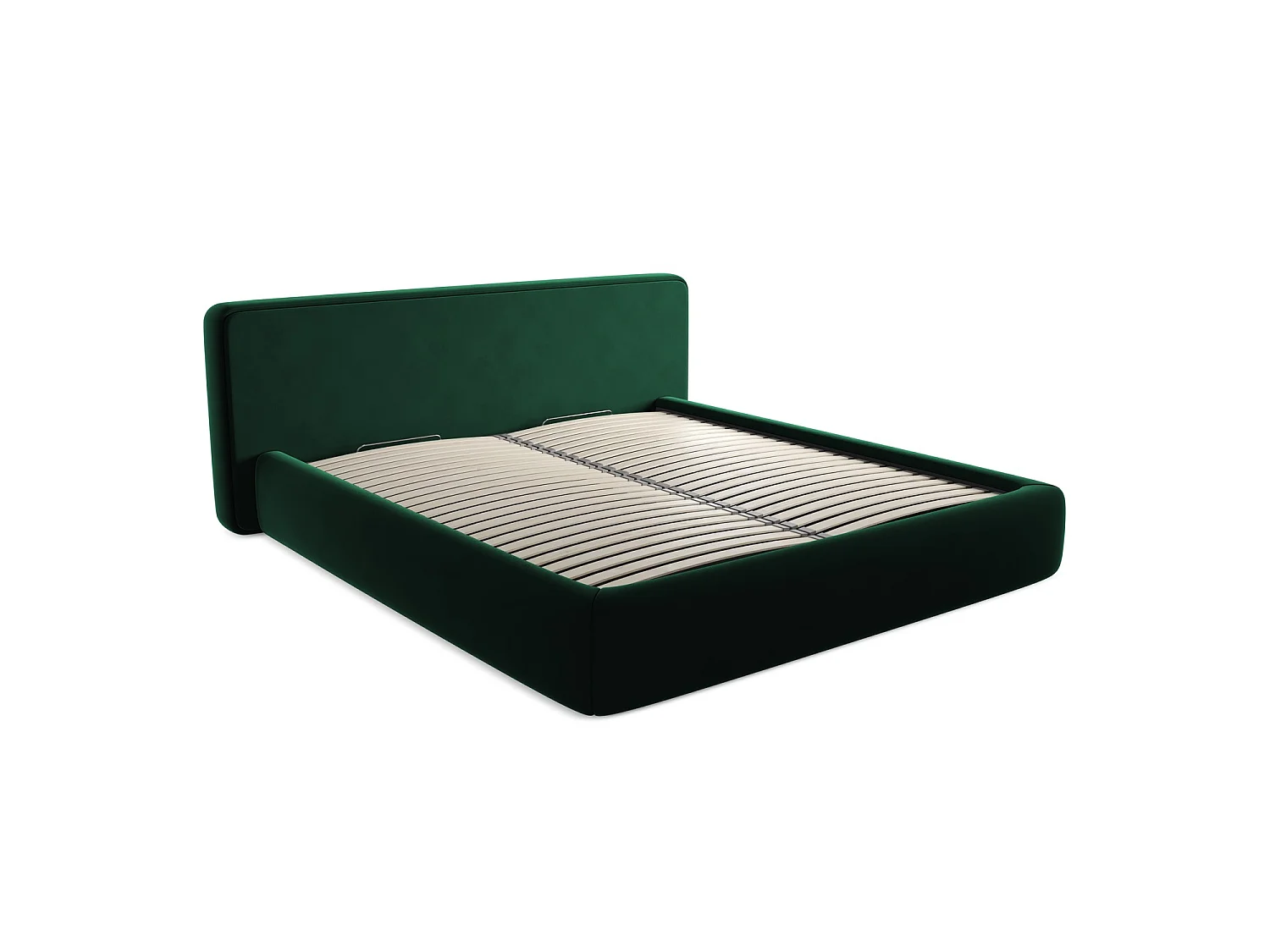 Lit coffre en velours 220 x 225 - bouteille verte - FIRENZE