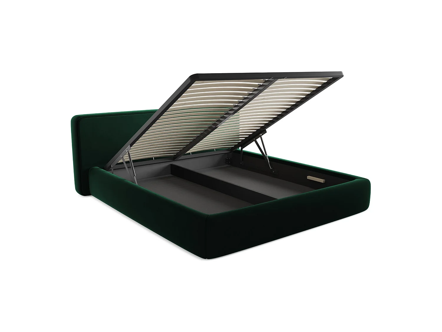 Lit coffre en velours 220 x 225 - bouteille verte - FIRENZE