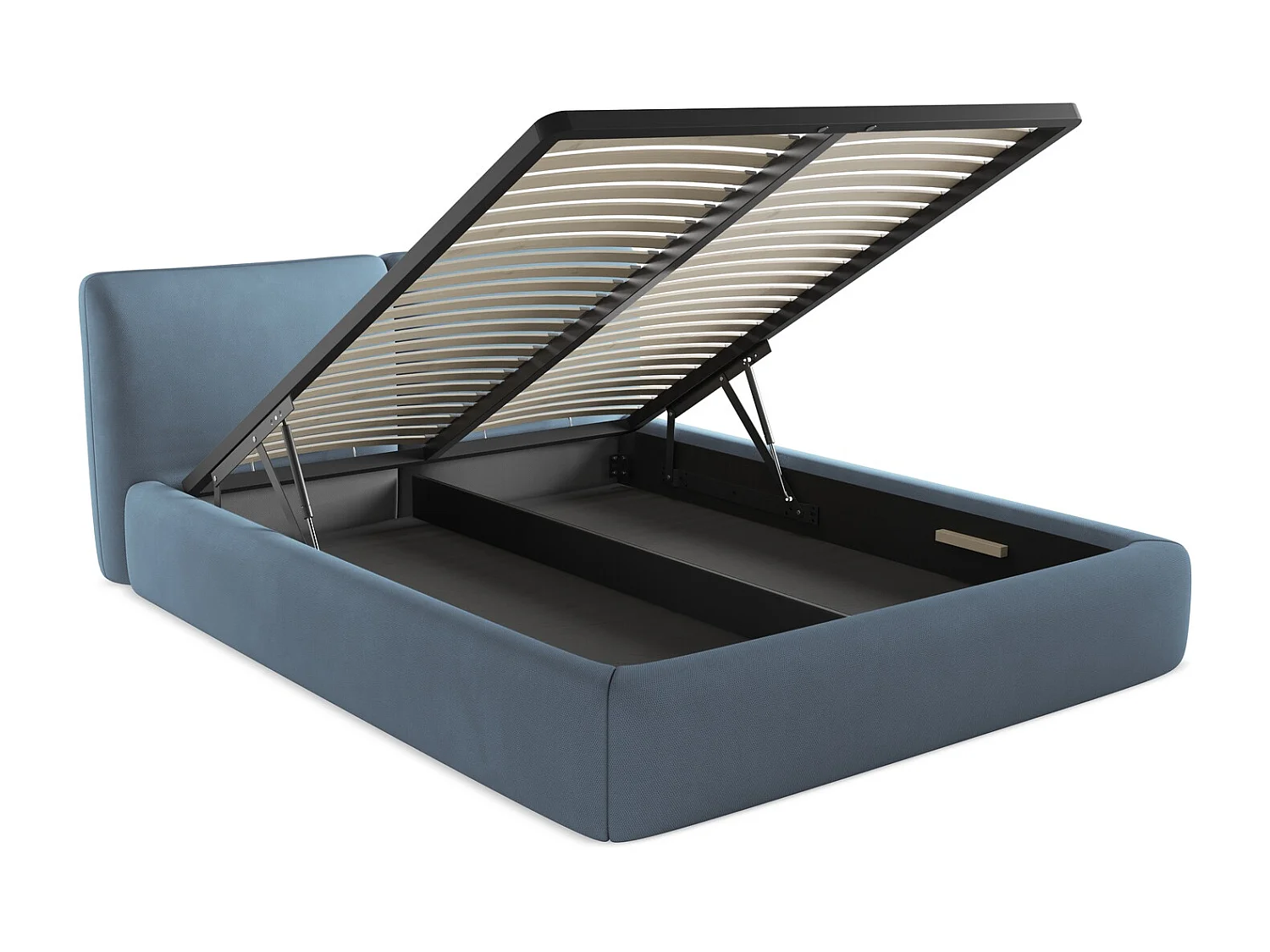 Łóżko 180 x 228 - z tkaniny szenilowej - jasny szary - HOKU