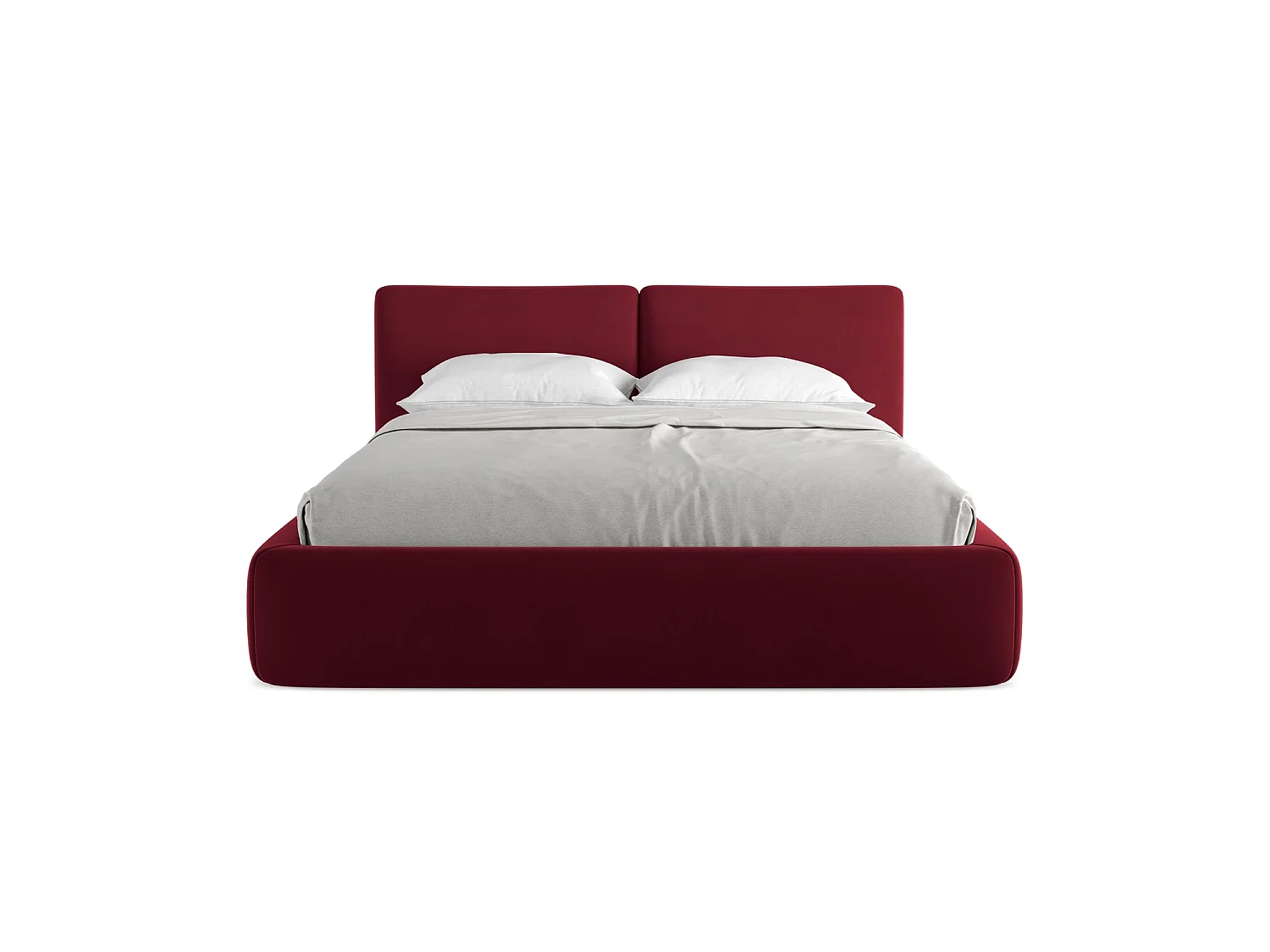 Lit coffre en velours 180 x 228 - bourgogne - MILANO