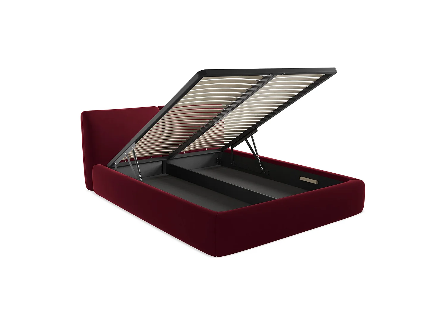 Lit coffre en velours 180 x 228 - bourgogne - MILANO