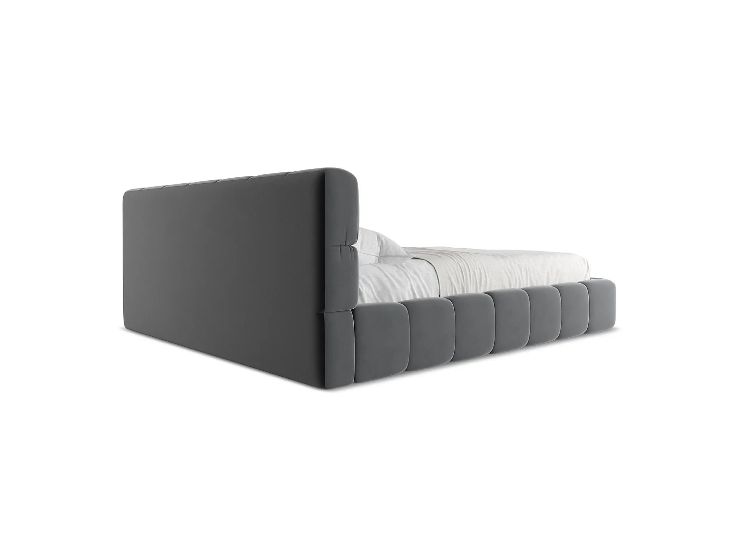 Bett mit Bettkasten - 200 x 228 - Samt - Stahl - ROMA