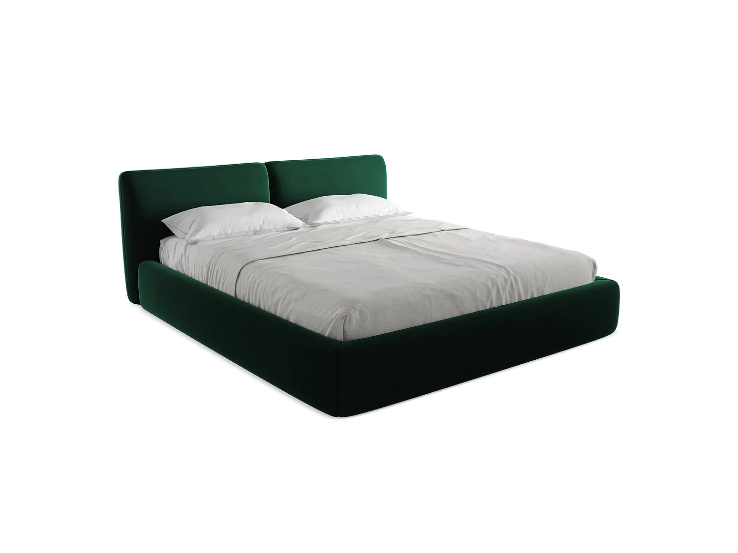 Lit coffre en velours 200 x 228 - bouteille verte - MILANO