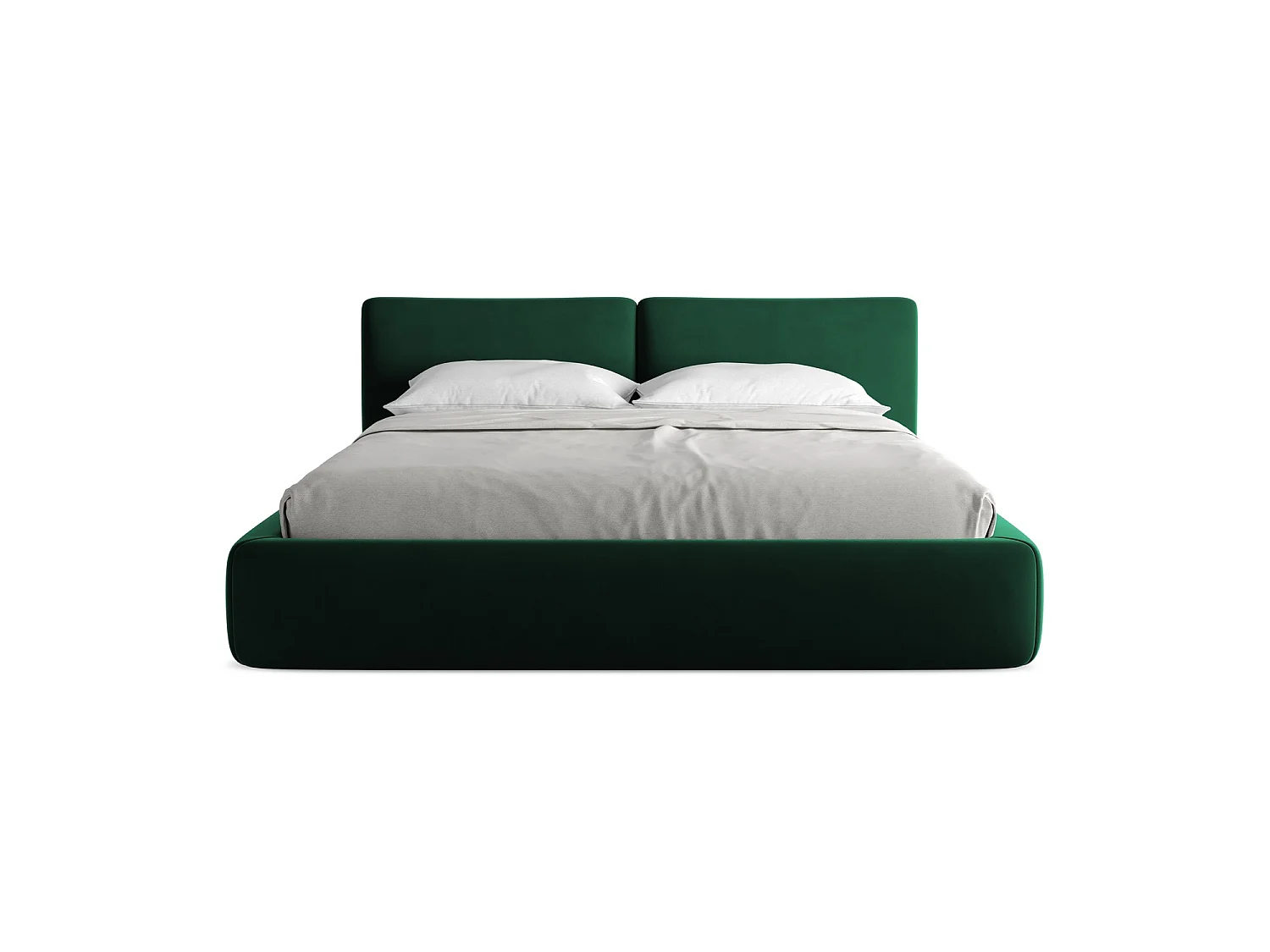 Lit coffre en velours 200 x 228 - bouteille verte - MILANO