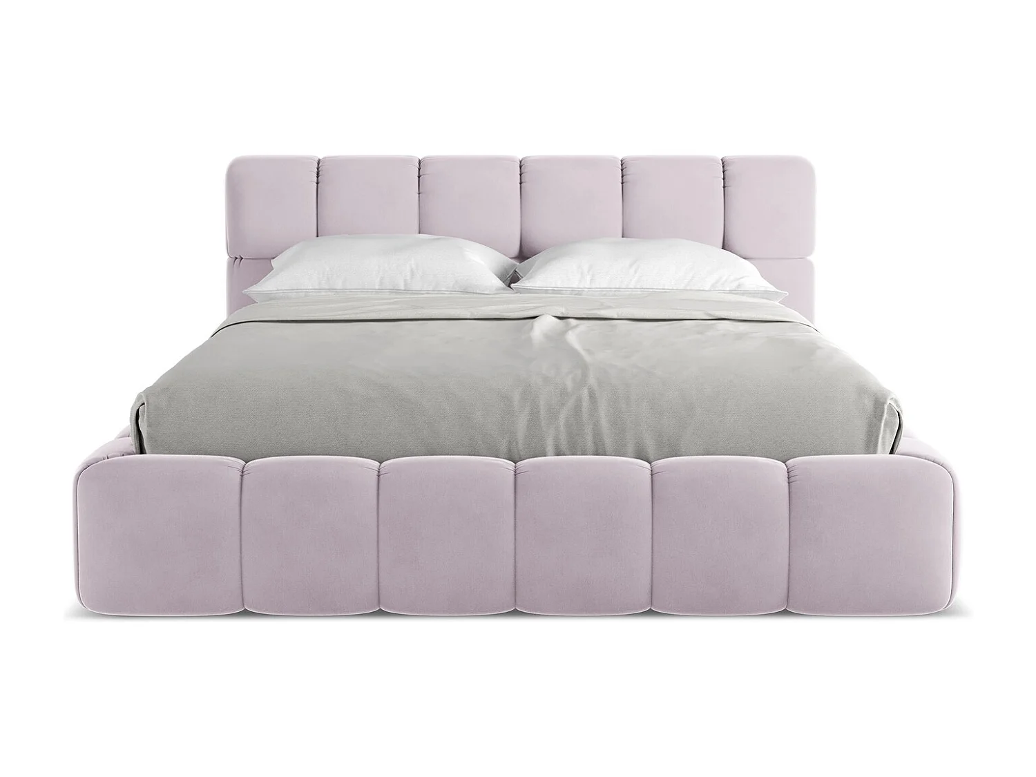 Bett mit Bettkasten - 180 x 228 - Samt - Lavendel - NALU