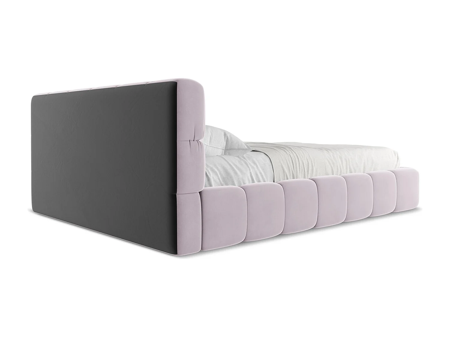 Bett mit Bettkasten - 180 x 228 - Samt - Lavendel - NALU