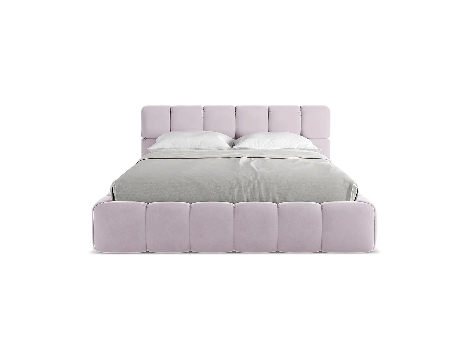 Bett mit Bettkasten - 180 x 228 - Samt - Lavendel - ROMA