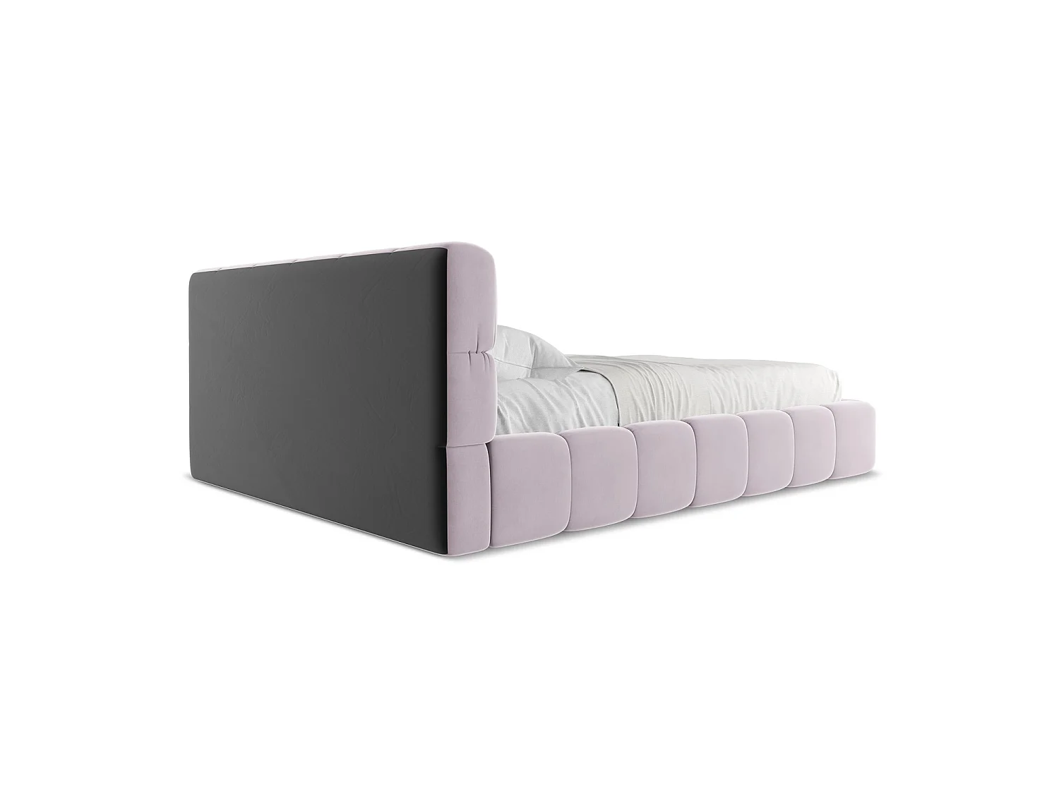 Bett mit Bettkasten - 180 x 228 - Samt - Lavendel - ROMA