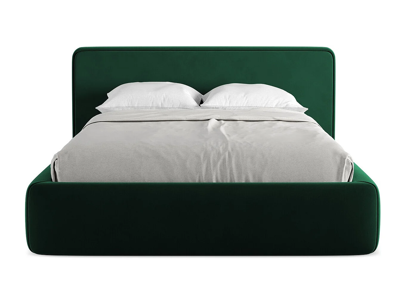 Lit coffre en velours 140 x 200 - bouteille verte - KIANA