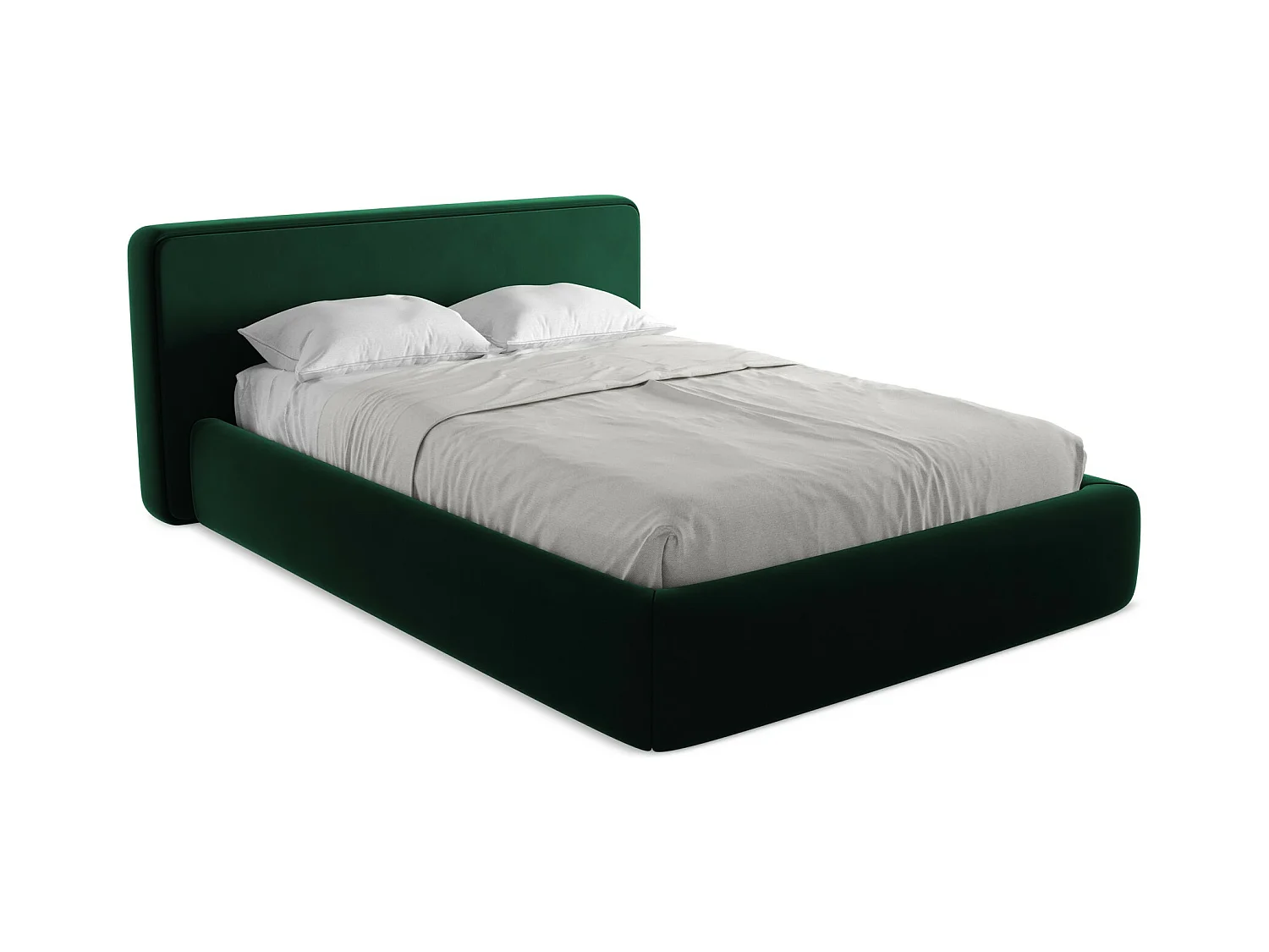 Bed met opbergruimte 180 x 225 - velours - flessengroen - KIANA