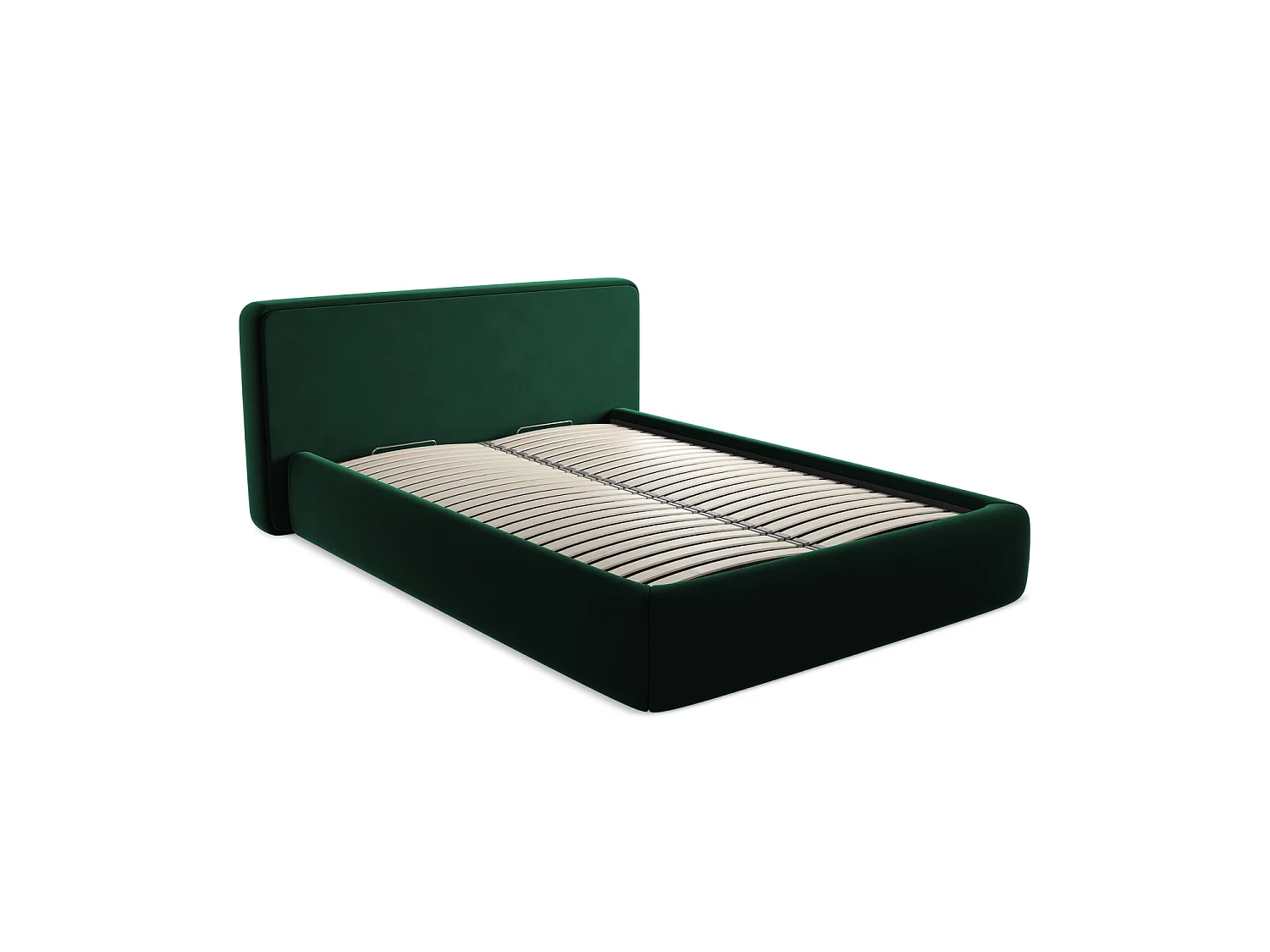 Lit coffre en velours 180 x 225 - bouteille verte - FIRENZE