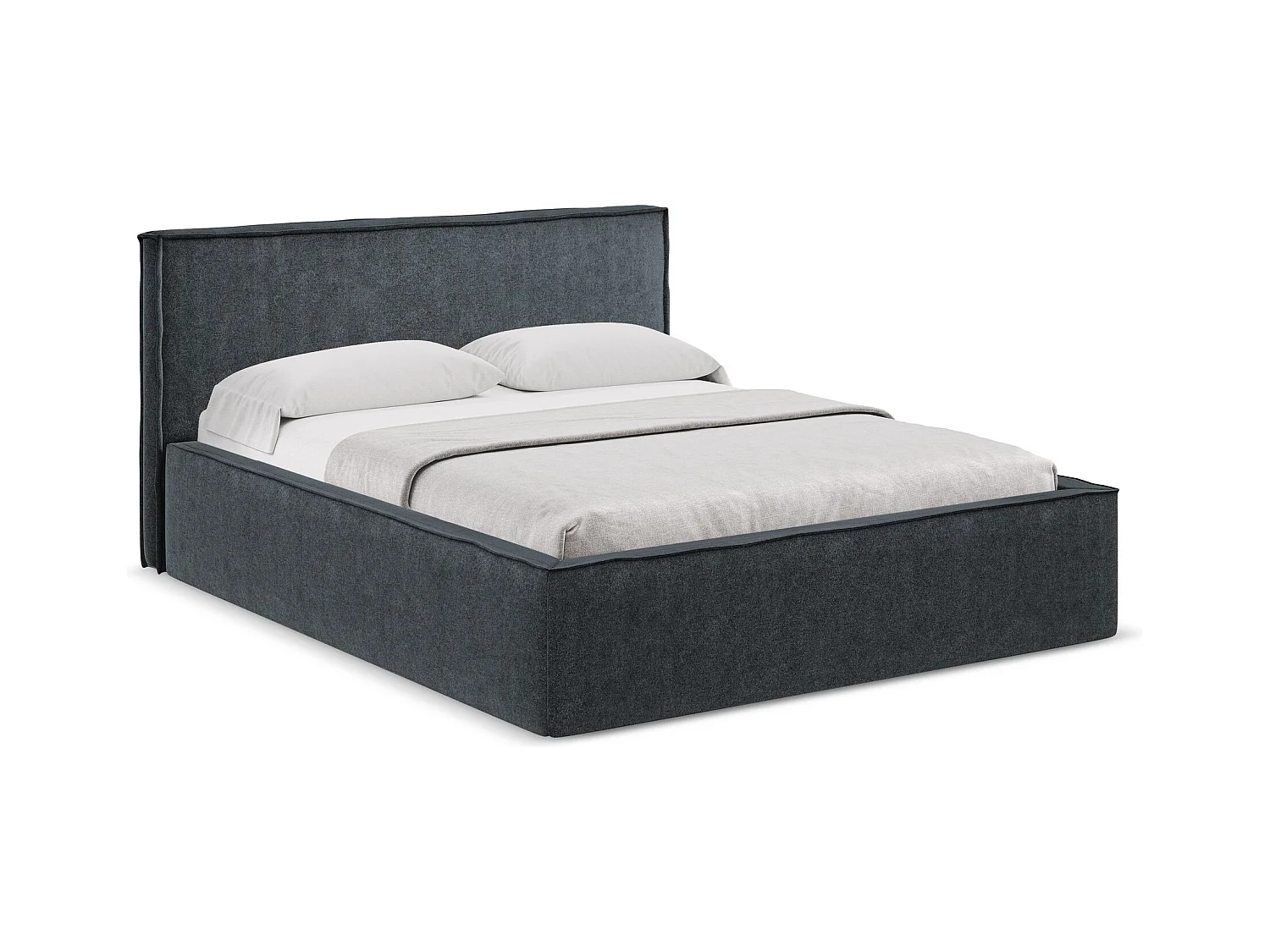 Bed met opbergruimte 160 x 228 - bouclé - staal - ANANI