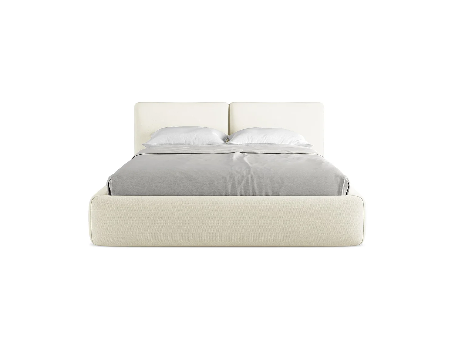 Bett mit Bettkasten - 180 x 228 - Chenille - Beige - MILANO